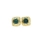 S925 Silver Vintage Wrap Princess-Cut Lab Emerald Stud Earrings, Geometric - Photo 5