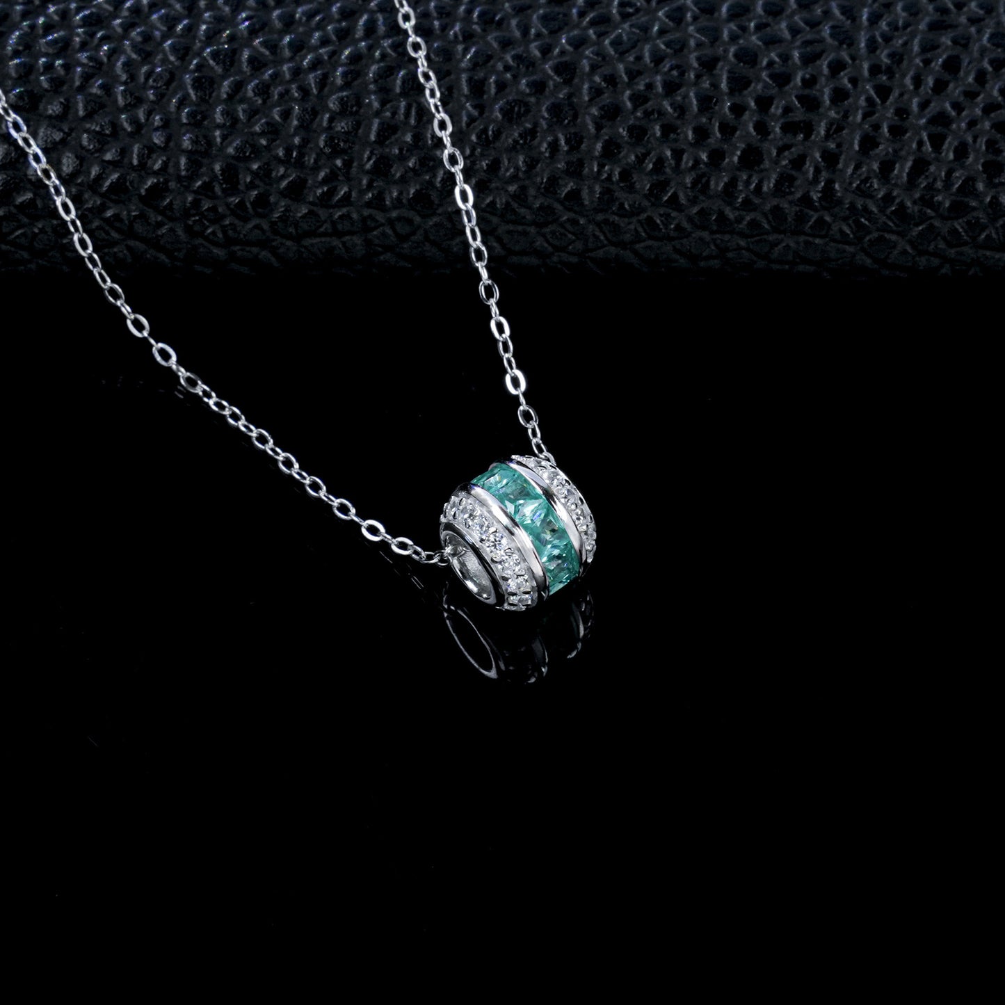 S925 Silver Paraiba Tube Pendant Necklace, Stone Necklace Diamond - Photo 3