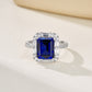 S925 Sterling Silver Lab Sapphire Ring Adjustable, Premium Ring Gift - Photo 4