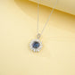S925 Sterling Silver Lab Sapphire Necklace for Women, Versatile Minimalist Gift - Photo 4