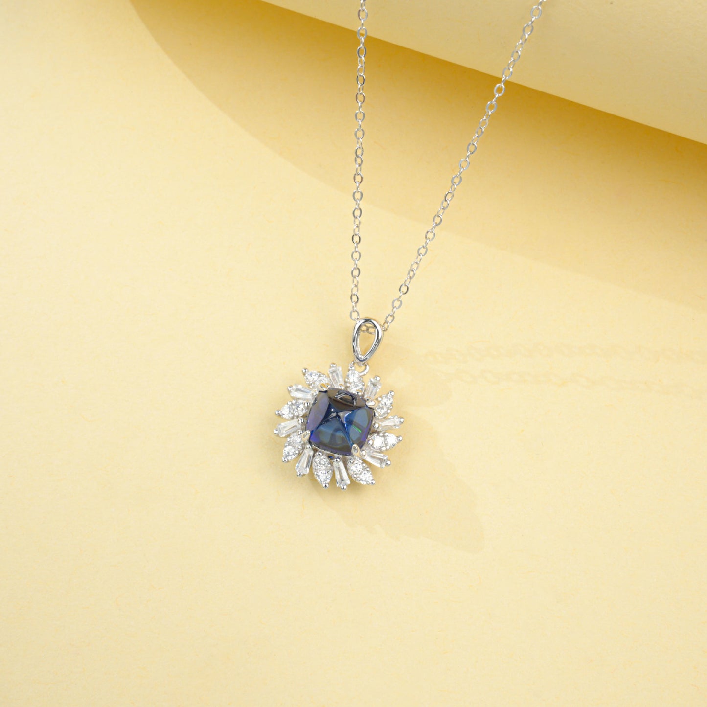 S925 Sterling Silver Lab Sapphire Necklace for Women, Versatile Minimalist Gift - Photo 4