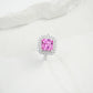 925 Sterling Silver Lab Padparadscha Ring, Unique Trendy - Photo 4