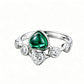 S925 Sterling Silver Lab Emerald Ring, Premium Design - Photo 5