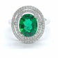 S925 Sterling Silver Lab Emerald Ring Adjustable, Vintage Gift Engagement - Photo 2