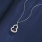 S925 Sterling Silver Lab Ruby Gourd Hollow Pendant Necklace, Chinese Style Versatile - Photo 4