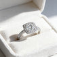 925 Sterling Silver Lab Diamond Square Halo Ring, Engagement Valentine Gift - Photo 3