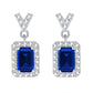 925 Sterling Silver Lab Sapphire Stud Earrings, Minimalist Versatile Premium - Photo 5