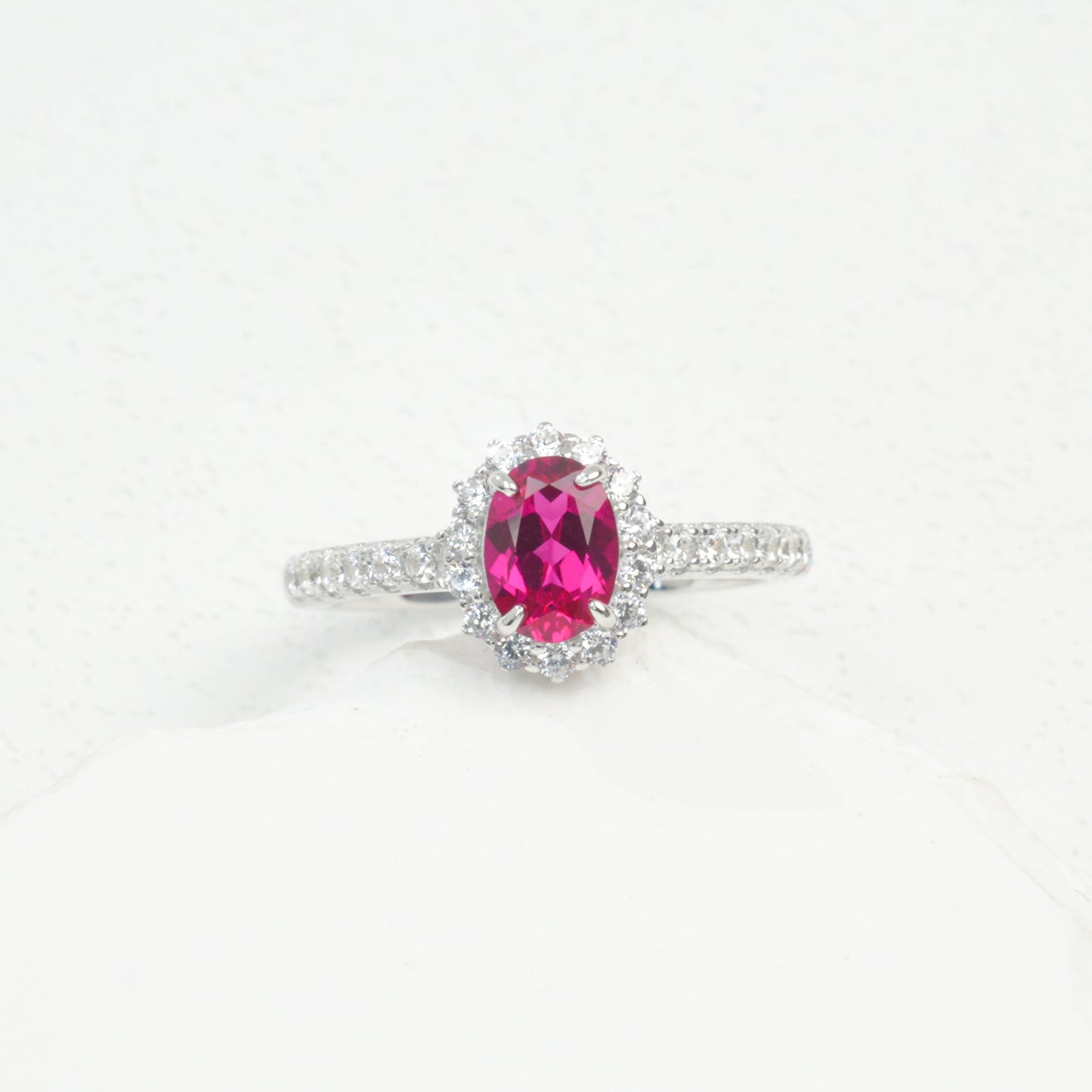 925 Sterling Silver Lab Ruby Ring for Women, Versatile - Photo 6