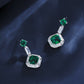 S925 Silver Asscher Square Lab Emerald Double-Layer Halo, Women's Gift - Photo 3
