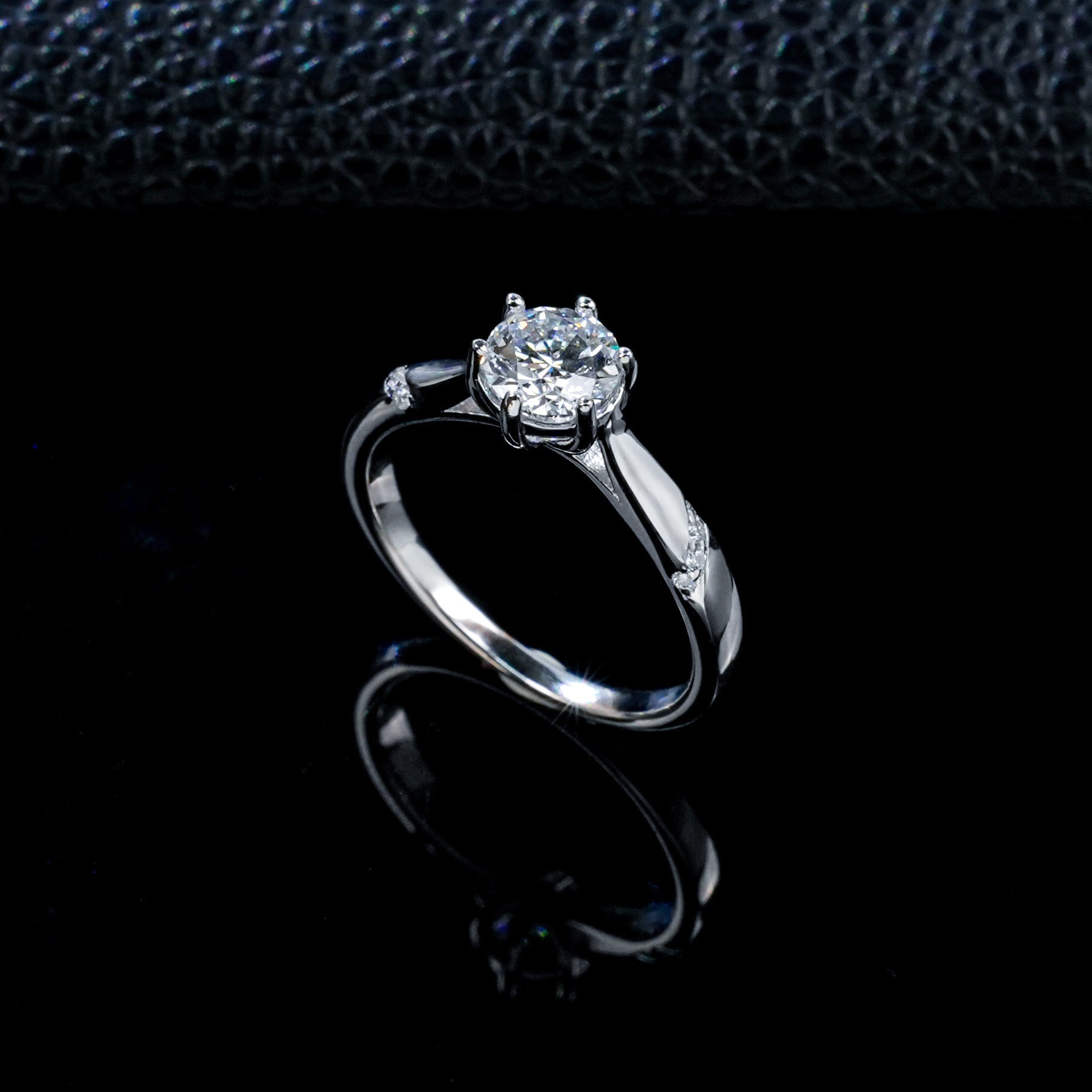 S925 Silver 6-Claw Stone Ring, Simple Proposal Wedding - Photo 6