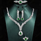 S925 Silver Emerald Teardrop Y-Shaped Layered Necklace, Versatile Vintage Wedding - Photo 2