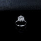 S925 Silver Lab Diamond Snowflake Halo Ring, Full Diamond Ring - Photo 2