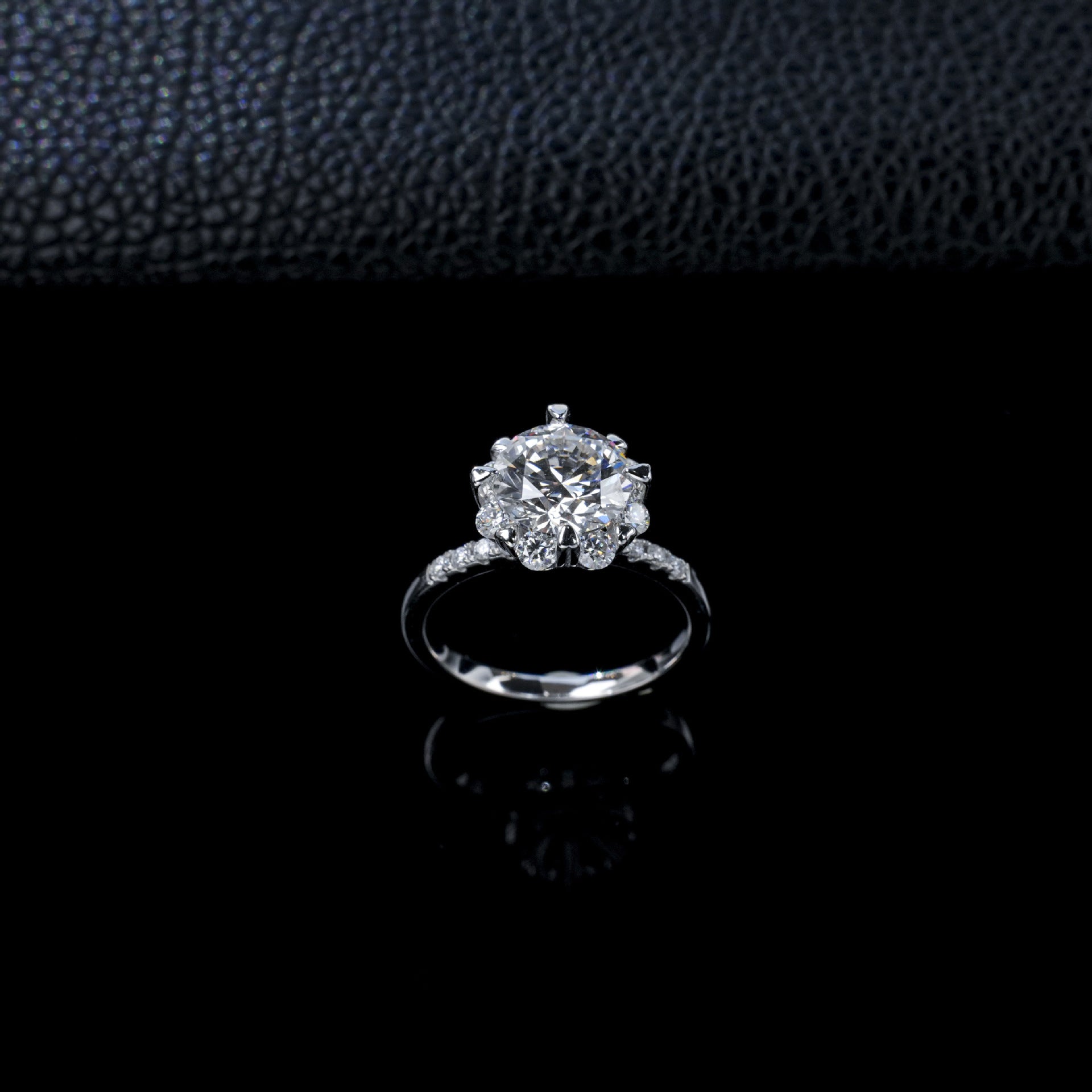 S925 Silver Lab Diamond Snowflake Halo Full Ring, Proposal Engagement Birthday - Photo 2