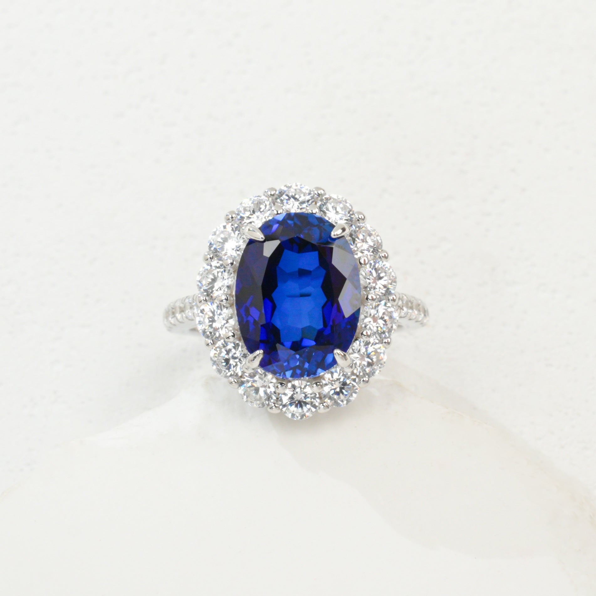 S925 Sterling Silver Lab Sapphire Ring for Women, Versatile Premium Bestie - Photo 5