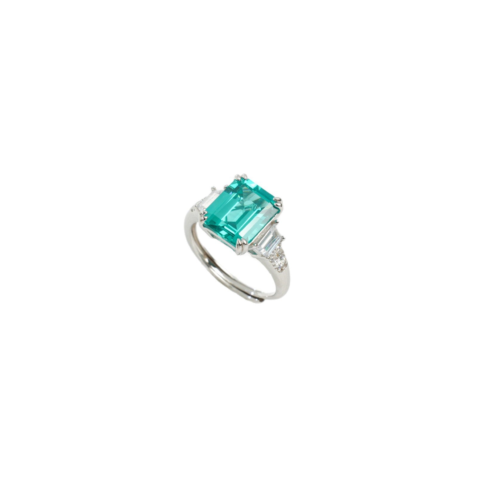 925 Sterling Silver Paraiba Green Garnet Ring, Versatile - Photo 5