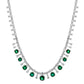 S925 Silver Lab Emerald Necklace Luxurious Princess Premium - Photo 5