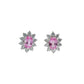 925 Sterling Silver Diana-Style Pink Diamond Sunflower Stud Earrings, Vintage for Women - Photo 5