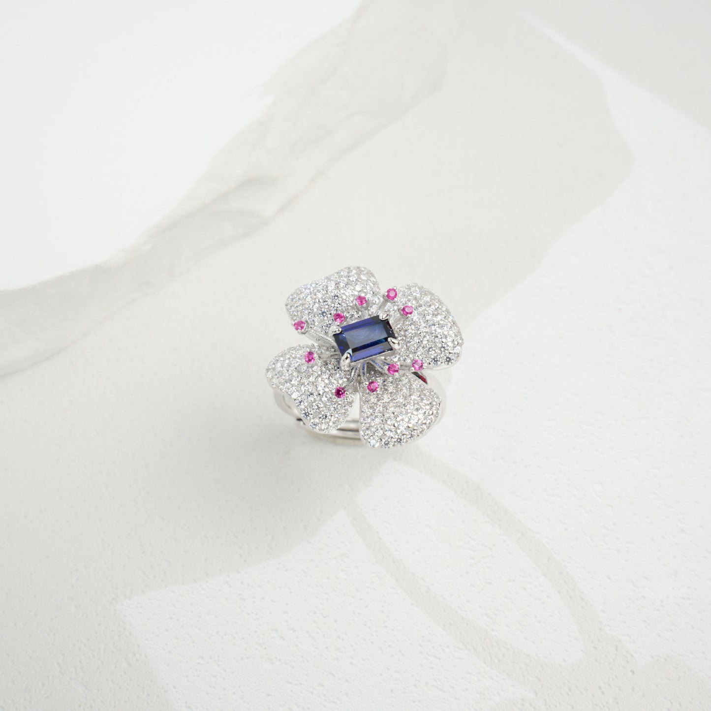 S925 Sterling Silver Lab Sapphire Ring, Versatile Gift for Mother - Photo 3