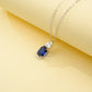 S925 Sterling Silver Lab Sapphire Necklace, Versatile Girlfriend Gift - Photo 4
