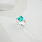 925 Sterling Silver White-Gold Paraiba Pave Open Ring, Elegant - Photo 2