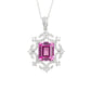 S925 Sterling Silver Lab Padparadscha Necklace, Elegant Minimalist - Photo 5