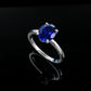 S925 Sterling Silver Lab Sapphire Ring, for Women - Photo 2