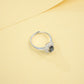 925 Sterling Silver Lab Sapphire Sunflower Ring for Women, Vintage Premium - Photo 4