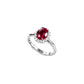 S925 Silver Lab Ruby Ring Sunflower Diamond Halo, Gift - Photo 5
