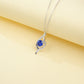 S925 Silver Twisted Line Wrap Round Lab Sapphire Pendant Necklace, Simple Gift - Photo 3