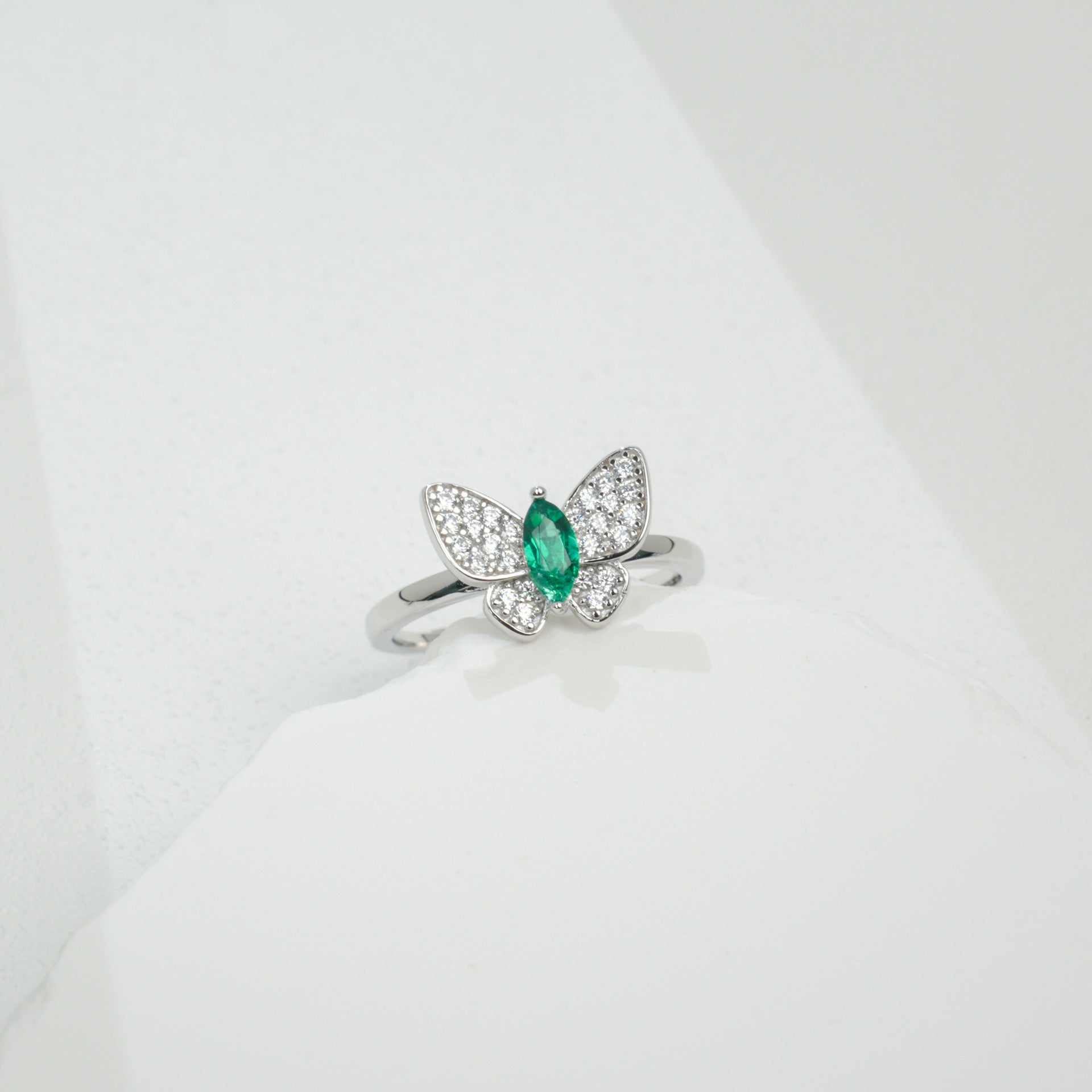 S925 Sterling Silver Lab Gemstone Ring, Versatile Jewellery - Photo 4
