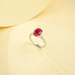 S925 Sterling Silver Gemstone Four-Prong Ring, Versatile Gift - Photo 4