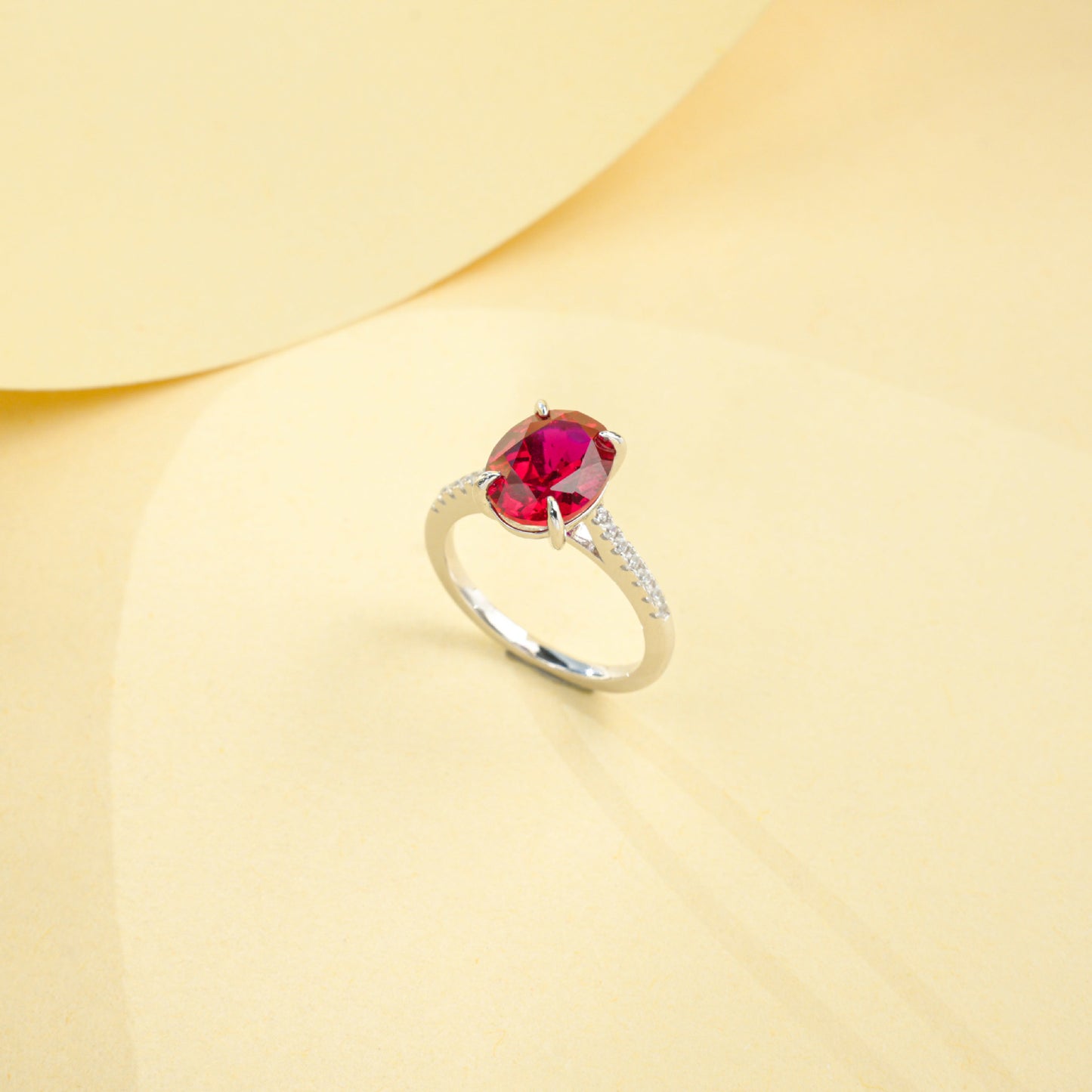 S925 Sterling Silver Gemstone Four-Prong Ring, Versatile Gift - Photo 4