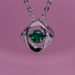 925 Sterling Silver Lab Emerald 'Beating Heart' Pendant Necklace, Birthday Gift for Girlfriend - Photo 4