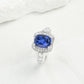 S925 Sterling Silver Lab Sapphire Ring for Women, Versatile - Photo 2