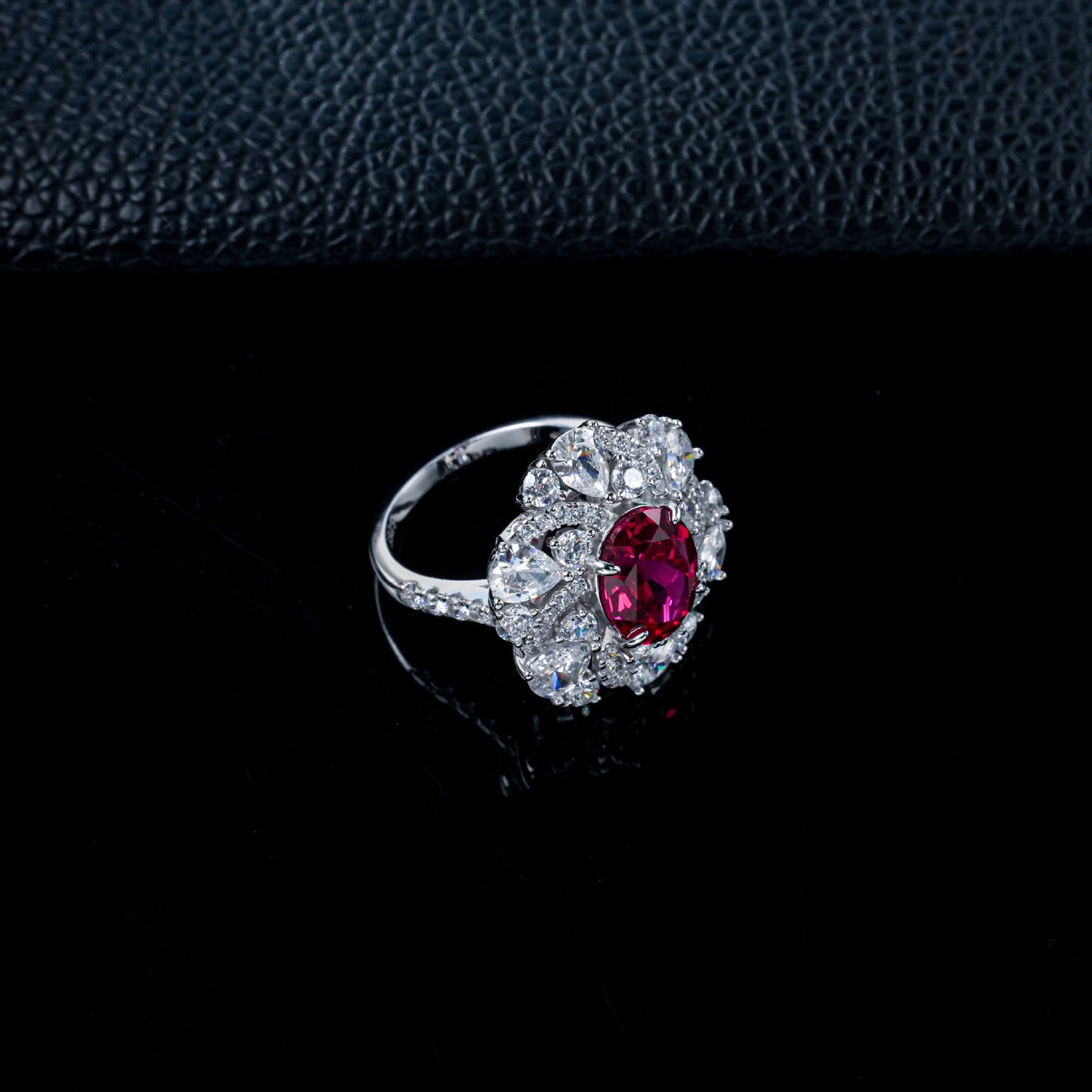 925 Sterling Silver Lab Ruby Ring, Premium Gift - Photo 3