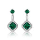 S925 Silver Asscher Square Lab Emerald Double-Layer Halo, Women's Gift - Photo 1