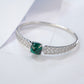S925 Sterling Silver Lab Emerald Bangle, Premium Gift - Photo 4