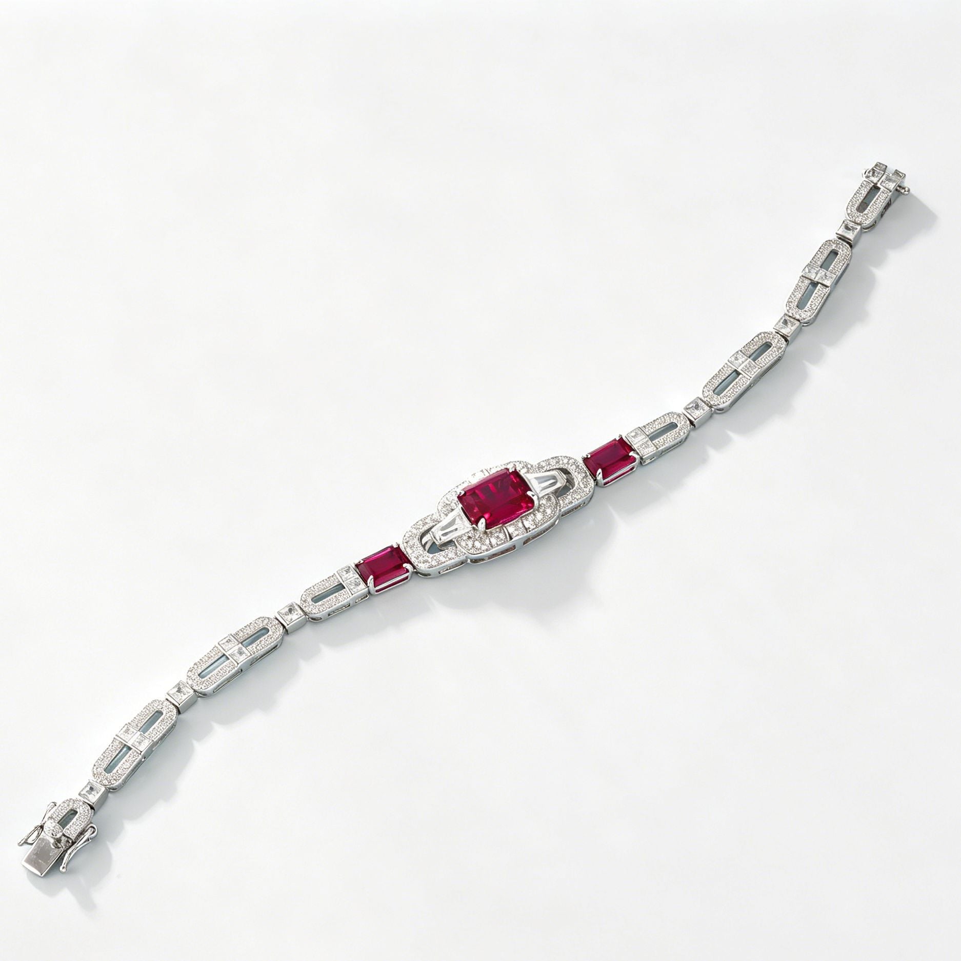Fresh Sweet S925 Sterling Silver Ruby Bracelet, Premium - Photo 5