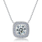 S925 Silver Rounded Square Frame 4-Claw Setting Stone, Glossy Versatile - Photo 5