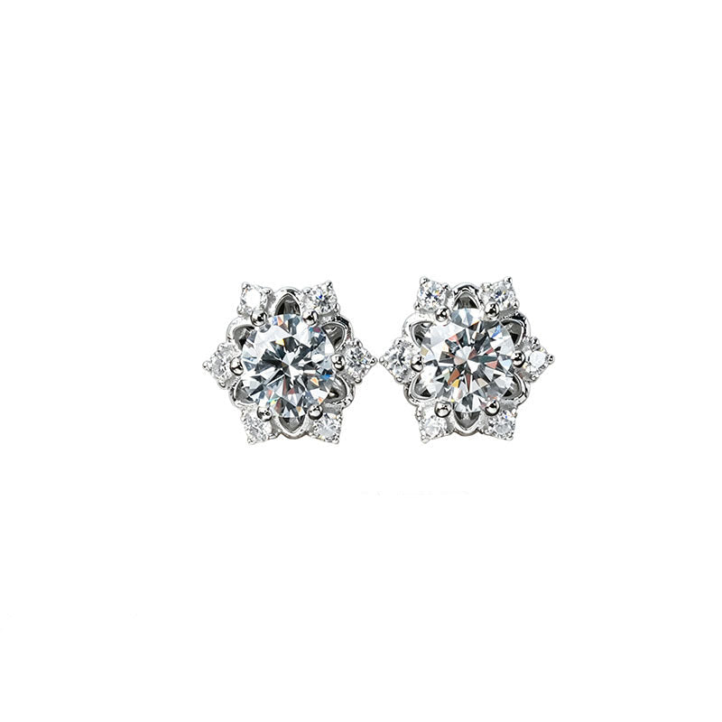 S925 Sterling Silver Lab Earrings Simple Women's Elegant - Photo 1