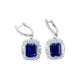 S925 Silver Royal Blue Lab Sapphire Long Drop Earrings, Premium Bold - Photo 5
