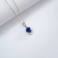 S925 Sterling Silver Lab Sapphire Teardrop Choker - Photo 2