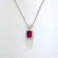 S925 Sterling Silver coloured Gemstone Pendant Necklace, Diamond Halo Versatile - Photo 3