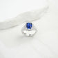 S925 Sterling Silver Lab Sapphire Ring for Women, Versatile - Photo 3