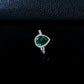Teardrop Lab Emerald Ring 925 Silver Diamond Design, Premium Proposal Engagement - Photo 4