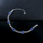 S925 Silver Square Cornflower Sapphire Bracelet, Geometric Chain Jewellery - Photo 4