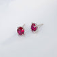 S925 Silver Ruby Stud Earrings, Elegant Versatile Trendy - Photo 3