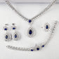 S925 Sterling Silver Lab Sapphire Jewellery Set, Teardrop Set, Wedding for Women - Photo 2