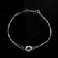 S925 Silver Double-Layer Slim Chain Oval Lab Emerald Single-Halo Diana, Simple Bracelet - Photo 3
