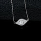 S925 Silver Marquise Halo Full Diamond Necklace, Simple Birthday Gift - Photo 3